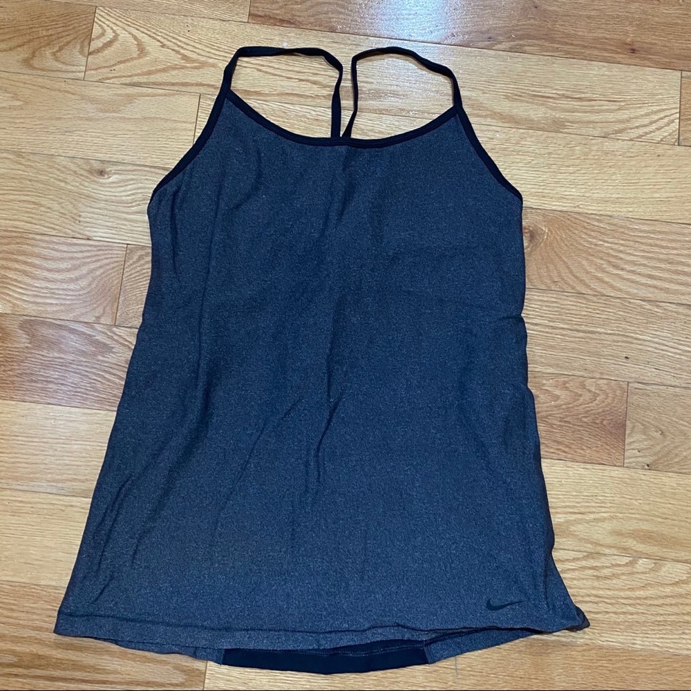 Gray/black drifit racerback tank